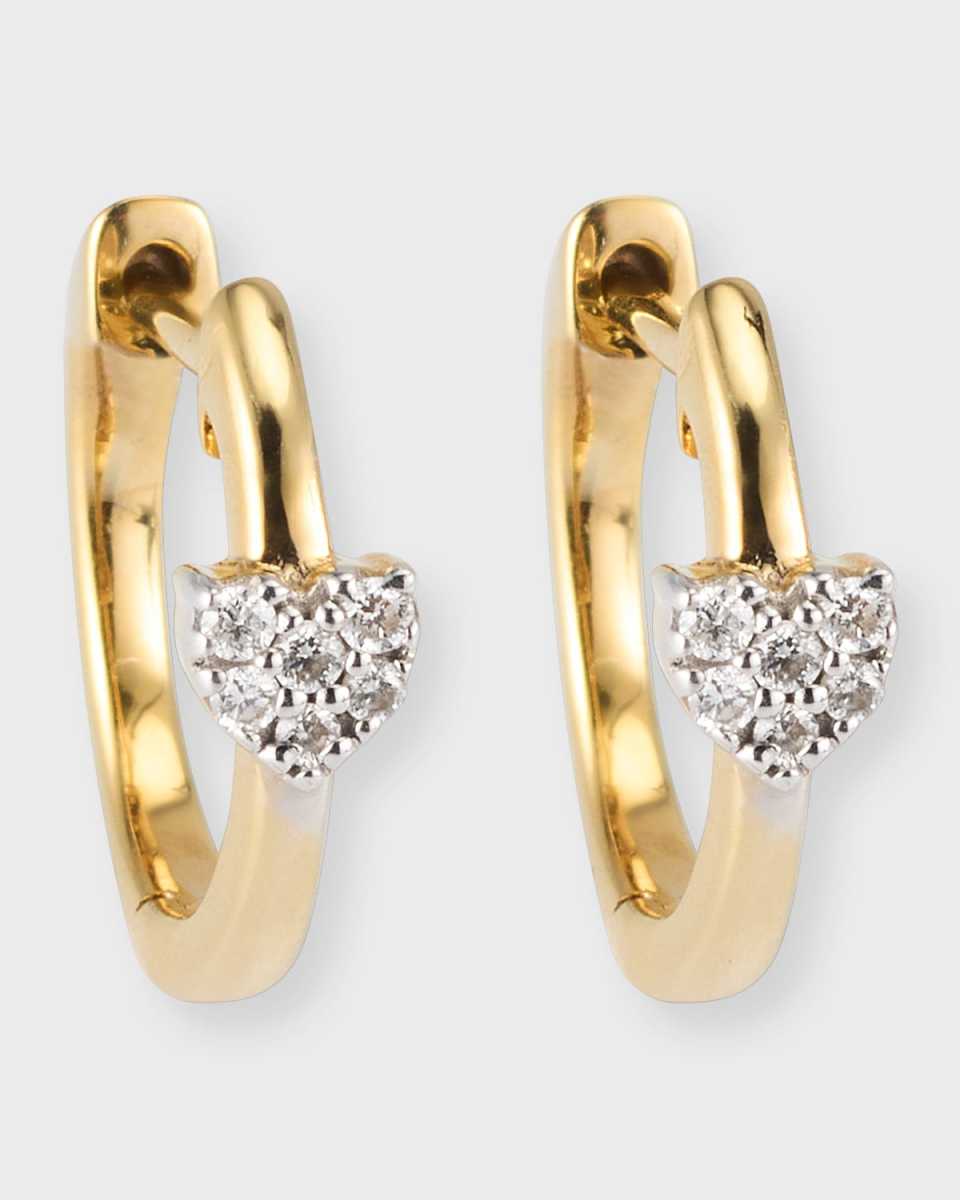 Heart to Heart Pave Huggie Hoop Earrings